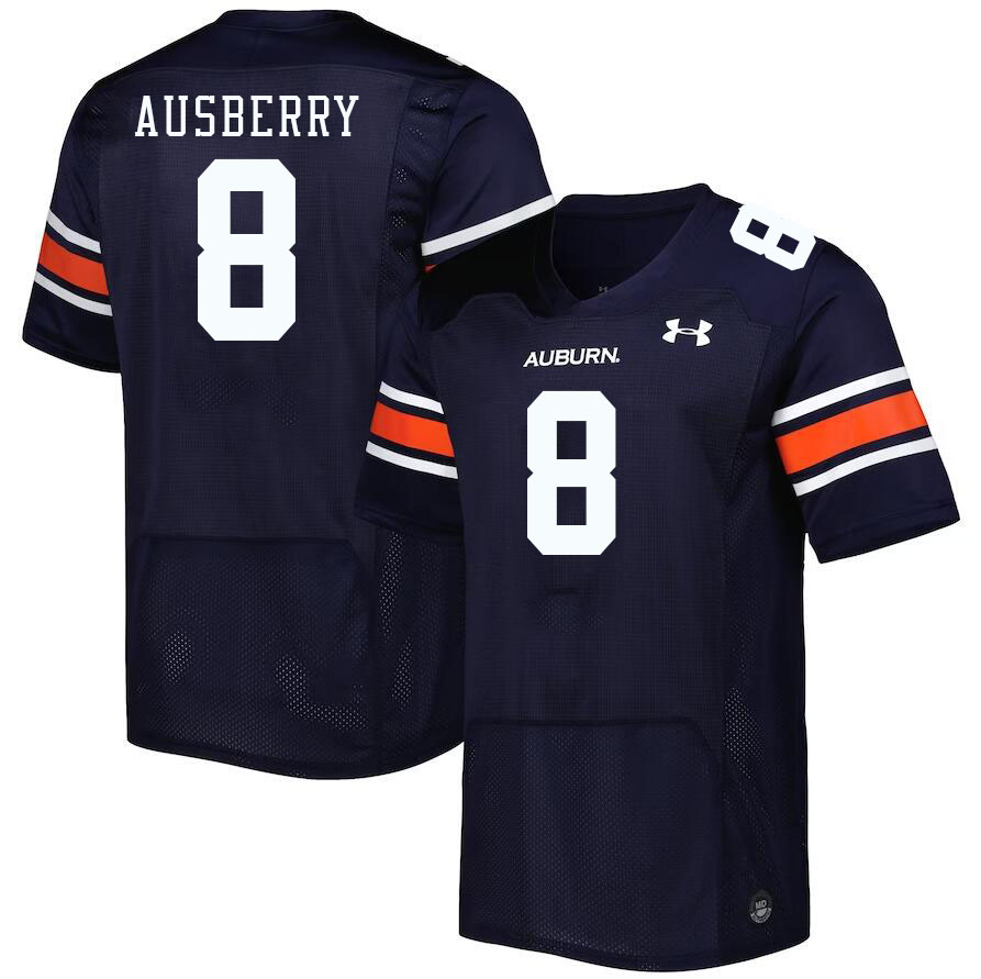 Men #8 Austin Ausberry Auburn Tigers College Football Jerseys Stitched-Navy